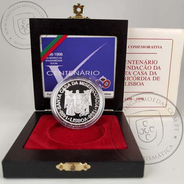 Portugal, 1000 Escudos 1998 500th Anniversary of the Church of Mercy 1498-1998, silver Proof, with case, World Coins KM708a