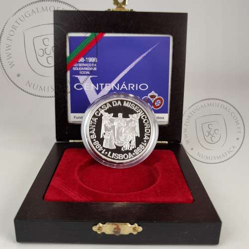 Portugal, 1000 Escudos 1998 500th Anniversary of the Church of Mercy 1498-1998, silver Proof, with case, World Coins KM708a 02