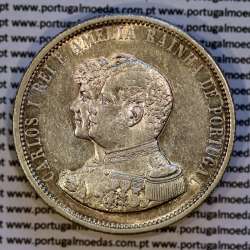 Portugal, silver coin of 1000 réis 1898 of D. Carlos I, 4th Centenary of the Discovery of India 1498-1898, (VF+/XF), KM 539