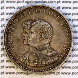 Portugal, silver coin of 500 réis 1898 of D. Carlos I, 4th Centenary of the Discovery of India 1498-1898, (VF+/XF), KM 538.