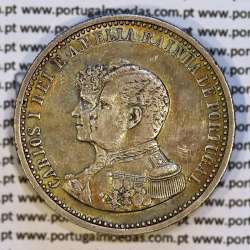500 réis 1898 prata D. Carlos I, 4º Centenário da Descoberta da Índia, (MBC+/Bela-), World Coins Portugal KM 538 02