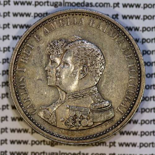 Portugal, silver coin of 500 réis 1898 of D. Carlos I, 4th Centenary of the Discovery of India 1498-1898, (XF), KM 538 02