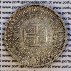 Portugal, silver coin of 500 réis 1898 of D. Carlos I, 4th Centenary of the Discovery of India 1498-1898, (XF), KM 538 03