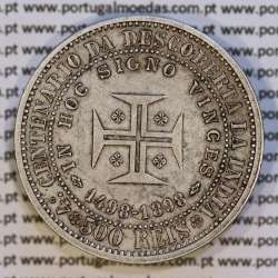 500 réis 1898 prata D. Carlos I, 4º Centenário da Descoberta da Índia, (MBC+/Bela-), World Coins Portugal KM 538 05