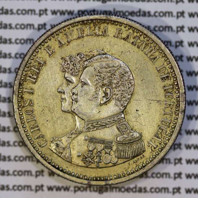 500 réis 1898 prata D. Carlos I, 4º Centenário da Descoberta da Índia, (MBC), World Coins Portugal KM 538 06