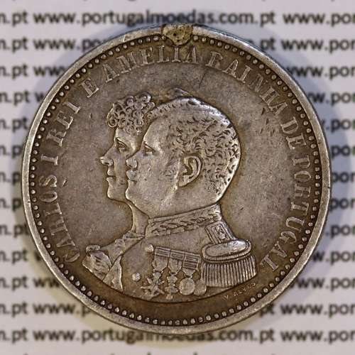 500 réis 1898 prata D. Carlos I, 4º Centenário da Descoberta da Índia, (BC), World Coins Portugal KM 538 08
