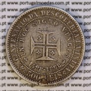 Portugal, silver coin of 500 réis 1898 of D. Carlos I, 4th Centenary of the Discovery of India 1498-1898, (F), KM 538 09