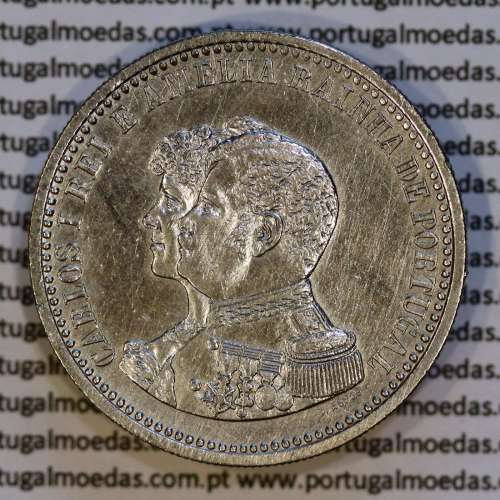 Portugal, silver coin of 500 réis 1898 of D. Carlos I, 4th Centenary of the Discovery of India 1498-1898, (F), KM 538 10