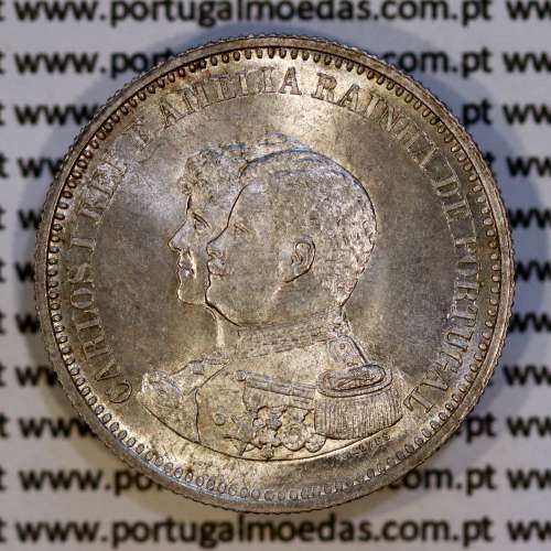 Portugal, silver coin of 200 réis 1898 of D. Carlos I, 4th Centenary of the Discovery of India 1498-1898, (UNC), KM 537.