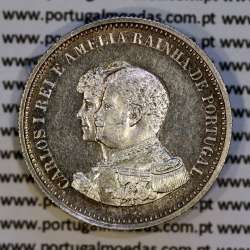 Portugal, silver coin of 200 réis 1898 of D. Carlos I, 4th Centenary of the Discovery of India 1498-1898, (EF/UNC), KM 537.