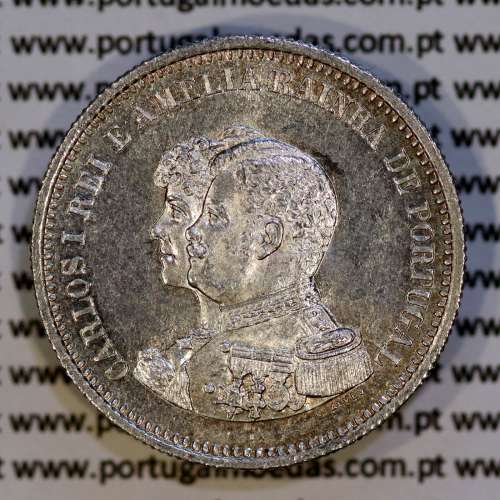 Portugal, silver coin of 200 réis 1898 of D. Carlos I, 4th Centenary of the Discovery of India 1498-1898, (UNC), KM 537 08