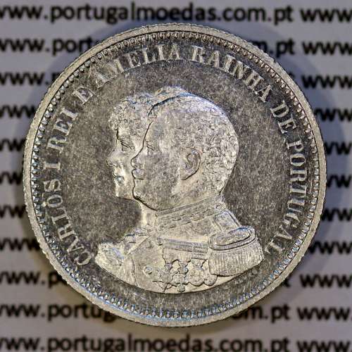 Portugal, silver coin of 200 réis 1898 of D. Carlos I, 4th Centenary of the Discovery of India 1498-1898, (VF+/XF), KM 537