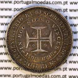 Portugal, silver coin of 200 réis 1898 of D. Carlos I, 4th Centenary of the Discovery of India 1498-1898, (VF+/XF), KM 537 05