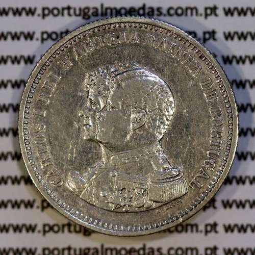 Portugal, silver coin of 200 réis 1898 of D. Carlos I, 4th Centenary of the Discovery of India 1498-1898, (VF), KM 537 05