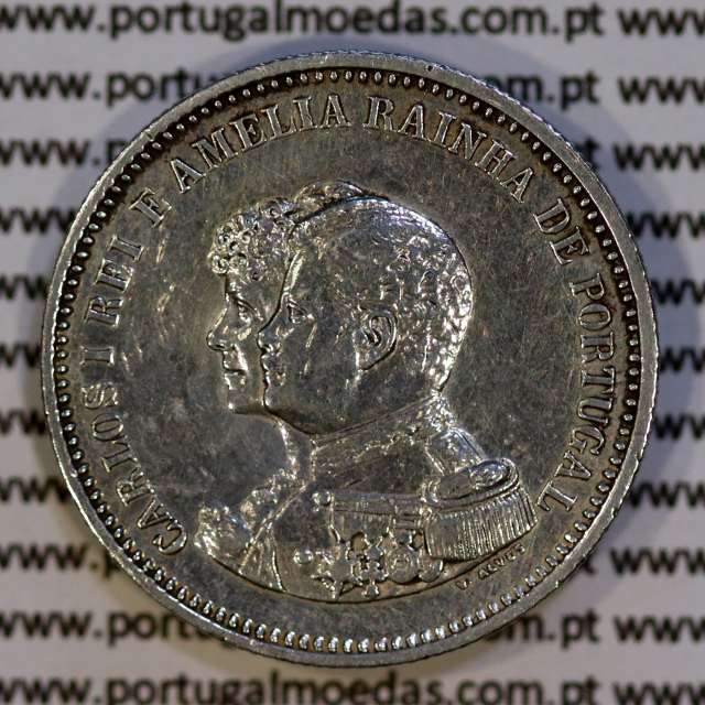 200 réis 1898 prata D. Carlos I, 4º Centenário da Descoberta da Índia, (MBC), World Coins Portugal KM 537 10