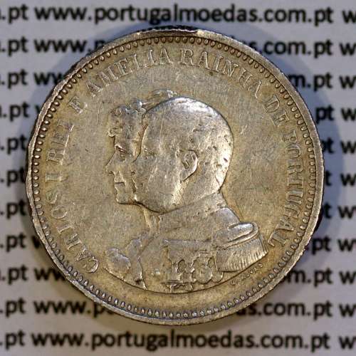 Portugal, silver coin of 200 réis 1898 of D. Carlos I, 4th Centenary of the Discovery of India 1498-1898, (F), KM 537 04
