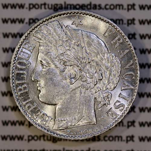 200 réis 1888 silver D. Carlos I, law of July 30 1891, 1 Franco 1888 of France, authorized to circulate for 200 réis in Portugal