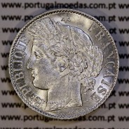 200 réis 1888 prata D. Carlos I (lei de 30 de Julho de 1891), 1 Franco prata 1888 França, autorizado a circular como 200 réis 02