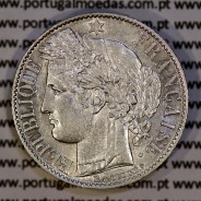 200 réis 1888 silver D. Carlos I, law of July 30 1891, 1 Franco 1888 of France, authorized to circulate for 200 réis in Portugal