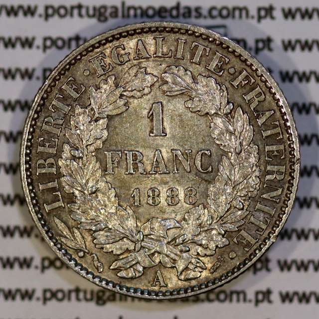200 réis 1888 silver D. Carlos I, law of July 30 1891, 1 Franco 1888 of France, authorized to circulate for 200 réis in Portugal