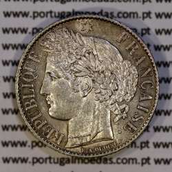 200 réis 1888 prata D. Carlos I (lei de 30 de Julho de 1891), 1 Franco prata 1888 França, autorizado a circular como 200 réis 12