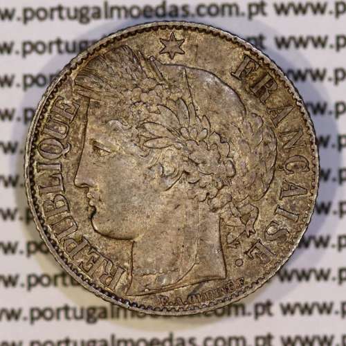 200 réis 1888 silver D. Carlos I, law of July 30 1891, 1 Franco 1888 of France, authorized to circulate for 200 réis in Portugal