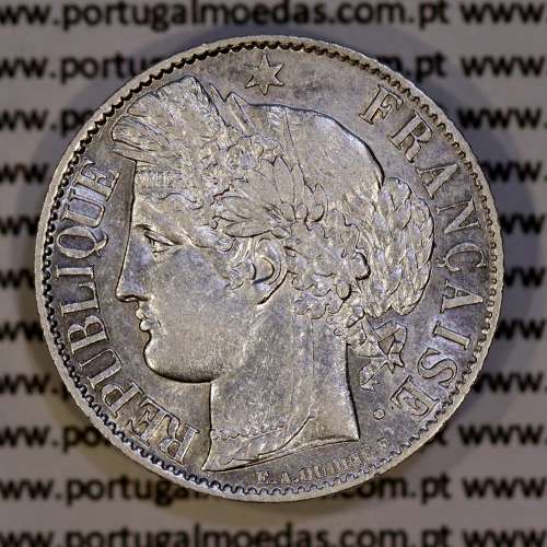 200 réis 1888 prata D. Carlos I (lei de 30 de Julho de 1891), 1 Franco prata 1888 França, autorizado a circular como 200 réis 16