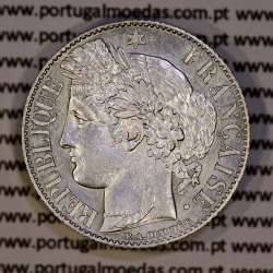 200 réis 1888 prata D. Carlos I (lei de 30 de Julho de 1891), 1 Franco prata 1888 França, autorizado a circular como 200 réis 21