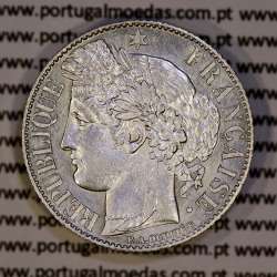 200 réis 1888 silver D. Carlos I, law of July 30 1891, 1 Franco 1888 of France, authorized to circulate for 200 réis in Portugal