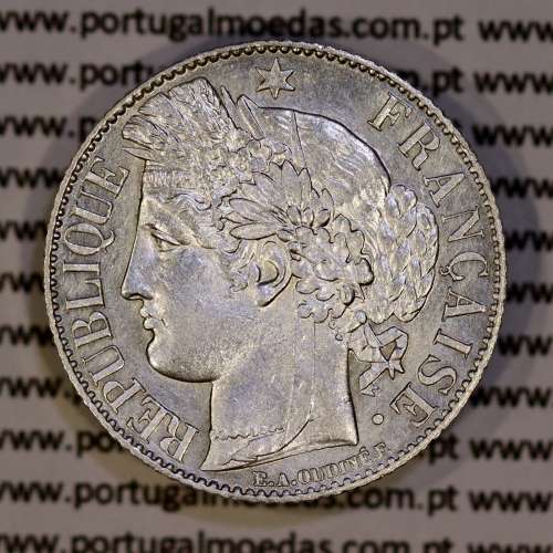 200 réis 1888 prata D. Carlos I (lei de 30 de Julho de 1891), 1 Franco prata 1888 França, autorizado a circular como 200 réis 21