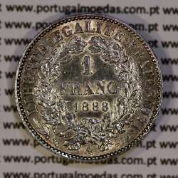 200 réis 1888 silver D. Carlos I, law of July 30 1891, 1 Franco 1888 of France, authorized to circulate for 200 réis in Portugal