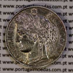 200 réis 1888 silver D. Carlos I, law of July 30 1891, 1 Franco 1888 of France, authorized to circulate for 200 réis in Portugal