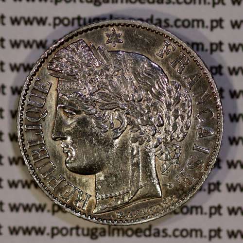 200 réis 1888 prata D. Carlos I (lei de 30 de Julho de 1891), 1 Franco prata 1888 França, autorizado a circular como 200 réis 22