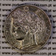 200 réis 1888 silver D. Carlos I, law of July 30 1891, 1 Franco 1888 of France, authorized to circulate for 200 réis in Portugal