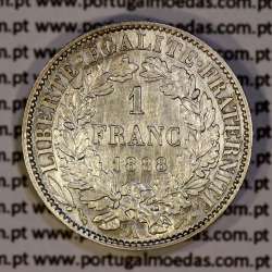 200 réis 1888 silver D. Carlos I, law of July 30 1891, 1 Franco 1888 of France, authorized to circulate for 200 réis in Portugal
