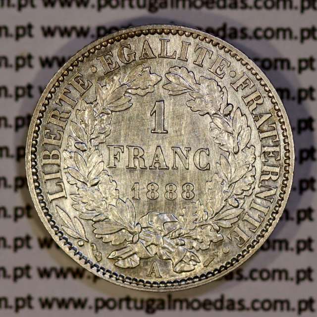 200 réis 1888 silver D. Carlos I, law of July 30 1891, 1 Franco 1888 of France, authorized to circulate for 200 réis in Portugal