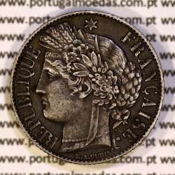 200 réis 1888 silver D. Carlos I, law of July 30 1891, 1 Franco 1888 of France, authorized to circulate for 200 réis in Portugal
