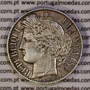 200 réis 1888 prata D. Carlos I (lei de 30 de Julho de 1891), 1 Franco prata 1888 França, autorizado a circular como 200 réis 28
