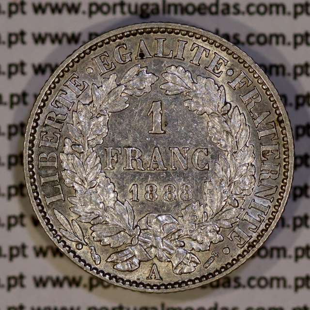 200 réis 1888 prata D. Carlos I (lei de 30 de Julho de 1891), 1 Franco prata 1888 França, autorizado a circular como 200 réis 29