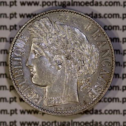200 réis 1888 silver D. Carlos I, law of July 30 1891, 1 Franco 1888 of France, authorized to circulate for 200 réis in Portugal