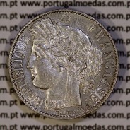 200 réis 1888 prata D. Carlos I (lei de 30 de Julho de 1891), 1 Franco prata 1888 França, autorizado a circular como 200 réis 30