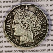 200 réis 1888 silver D. Carlos I, law of July 30 1891, 1 Franco 1888 of France, authorized to circulate for 200 réis in Portugal