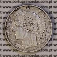 200 réis 1888 prata D. Carlos I (lei de 30 de Julho de 1891), 1 Franco prata 1888 França, autorizado a circular como 200 réis 40