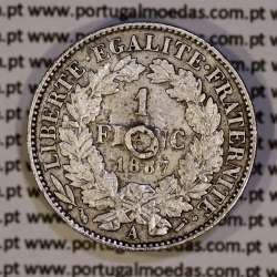 200 réis 1887 silver D. Carlos I, law of July 30 1891, 1 Franco 1887 of France, authorized to circulate for 200 réis in Portugal