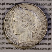 200 réis 1887 prata D. Carlos I, (lei de 30 de Julho de 1891), 1 Franco prata 1887 França, autorizado a circular como 200 réis D