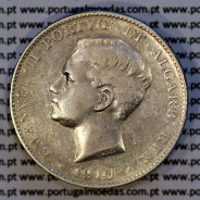 500 réis 1910 prata D. Manuel II, Marquês de Pombal, (MBC), World Coins Portugal KM 557