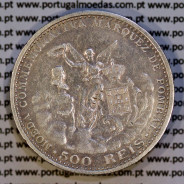 Portugal, silver coin 500 réis 1910 of D. Manuel II, Marquês de Pombal Commemorative, (VF), World Coins Portugal KM 557 03
