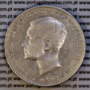 Portugal, silver coin 500 réis 1910 of D. Manuel II, Marquês de Pombal Commemorative, (VF), World Coins Portugal KM 557 04