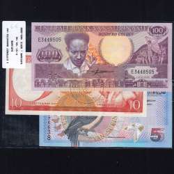 Suriname - Lote de 3 notas Diferentes - SERIE 1963-2000 (Não Circuladas)