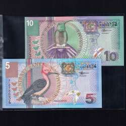 Suriname - Lot of 5 Different Bankotes - Series 1963-2000 (Uncirculated)